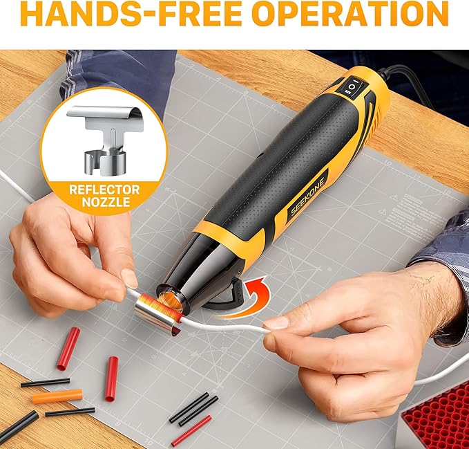 SEEKONE Mini Heat Gun, 350W 2-Temp Settings 500℉ & 842℉（260℃& 450℃） Fast Heat - Image 5