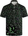 Golf Polo Shirts for Men Funny Print Short Sleeve Golf Shirts Performance Golf Polos