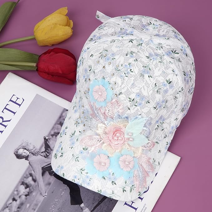 Hoce Fashion Rhinestone Denim Baseball Cap Studded Bling Hat for Women