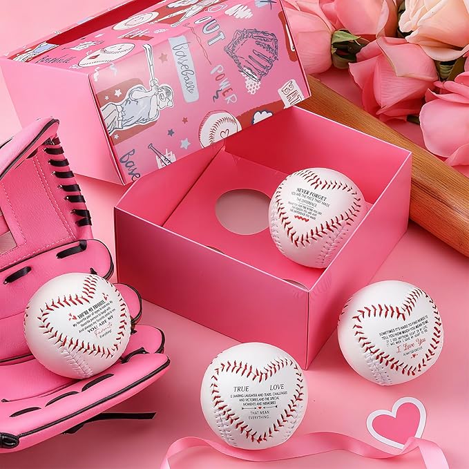 Jenaai 4 Pcs Baseball Season Gift for Him Senior Night Romantic Baseball Fan Gift with Inspirational Messages Game Day Sports Keepsake for Boyfriend Husband Coach Player Appreciation Easter Basket