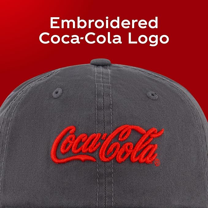 Coca Cola Hat, Adjustable Baseball Cap with Curved Brim, One Size