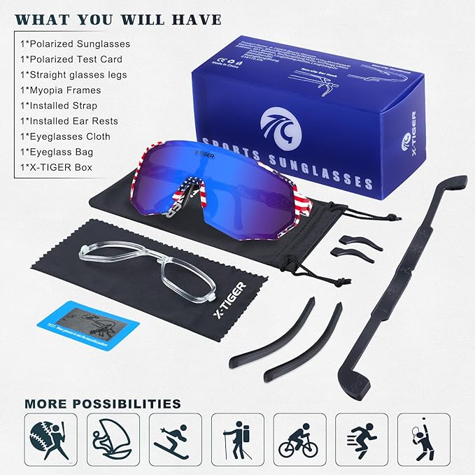 X-TIGER Polarized Youth Baseball Sunglasses UV400 Kids Sunglasses Boys Girls 8-12 Youth for Softball Cycling Sports Glasses