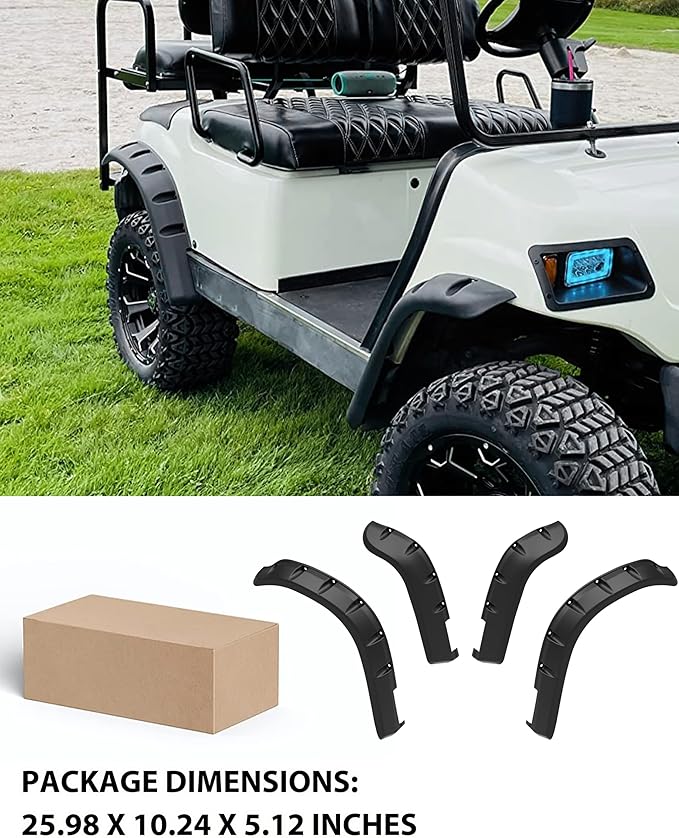 Fender Flares for Yamaha Golf Cart G14 G16 G19 G20 G22 Accessories, Front Rear One-Piece Mud Flups Mud Guards for Yamaha Standard and Unmodified G14-G22 Golf Carts Bodies Only, 4PCS
