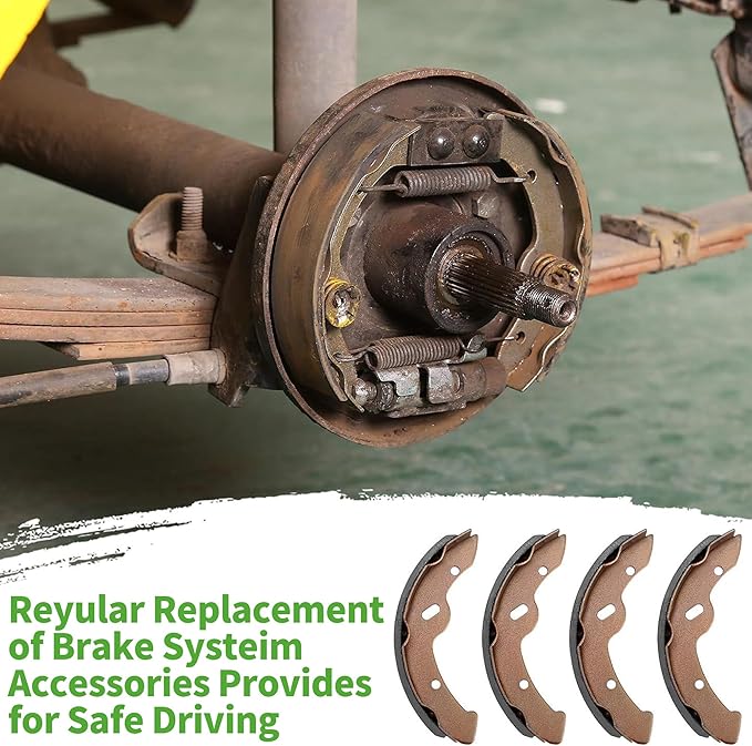 10L0L Golf Cart Brake Shoes,Brake Pads and Bendex Drum Spring Kit for Yamaha 1993-Up G14, G16, G19-G22 and 1996-Up TXT/EZGO/ST350/Workhorse/Medalist 1997 UP OEM 27943G01 27945G01 70794G01 70795G01