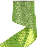 HUIHUANG Lime Green Glitter Wired Ribbon by HUIHUANG