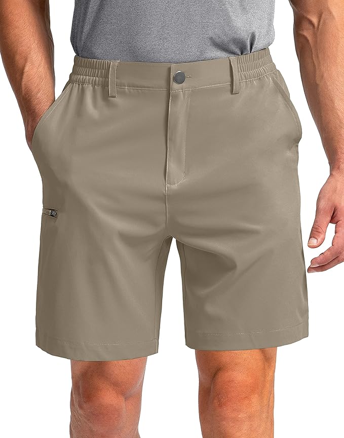 Pinkbomb Men's Golf Shorts with 6 Pockets Stretch Quick Dry Hiking Work Dress Shorts for Men