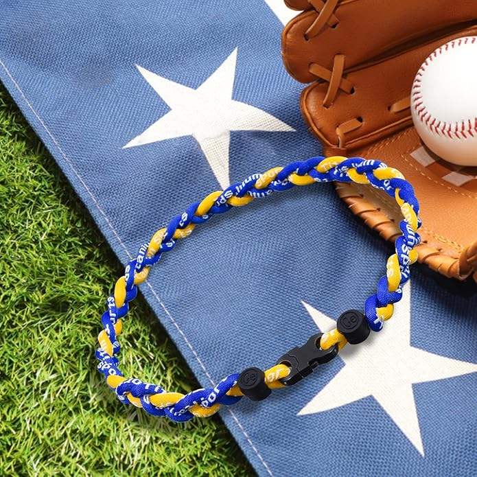 18inch Baseball Necklace,Fashion Tri-Braided Rope Tornado Necklace for Sports Fan