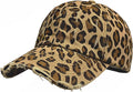 Baseball Hats for Women Men Adjustable Leopard Print Dad Trucker Hat Cotton Sun Protection Caps Sports Golf Medium