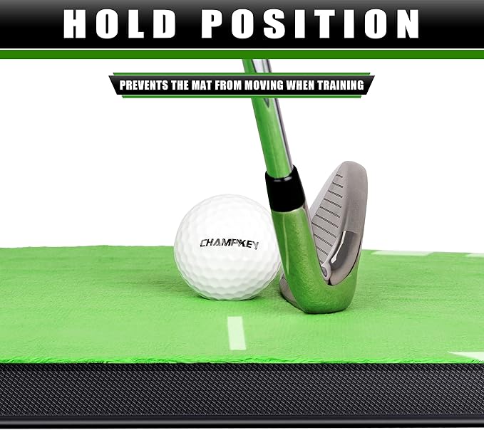 CHAMPKEY Heavy-Duty Golf Hitting Mat - Swing Path Feedback Golf Practice Mat - Ideal for Indoor and Outdoor Training