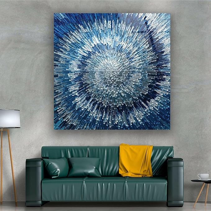 My Photostation.com 43Wx27H'' Abstract Blue Textured Glass Wall ArtTempered - Image 5