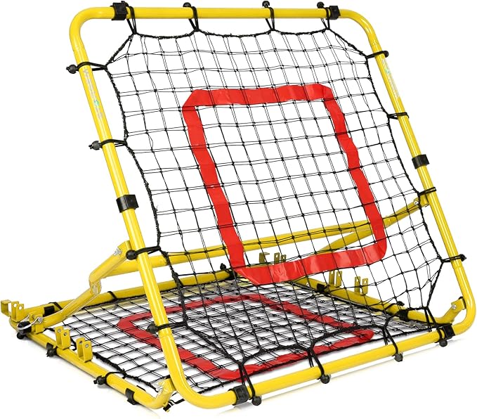 Storgem Baseball Softball Rebounder Net, Pitch Back Rebound Net,Soccer Rebound Net, Fielding Rebounder,Double Sided Adjustable Multi-Sports Pitching Rebound Net for Throwing Practice