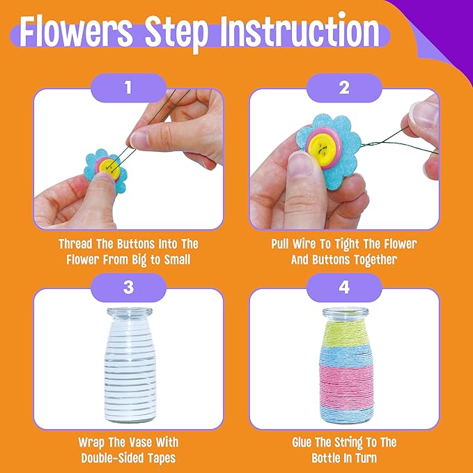 SpriteGru Flower Craft Kit for Kids, Make Your Own Flower Bouquet - Image 4