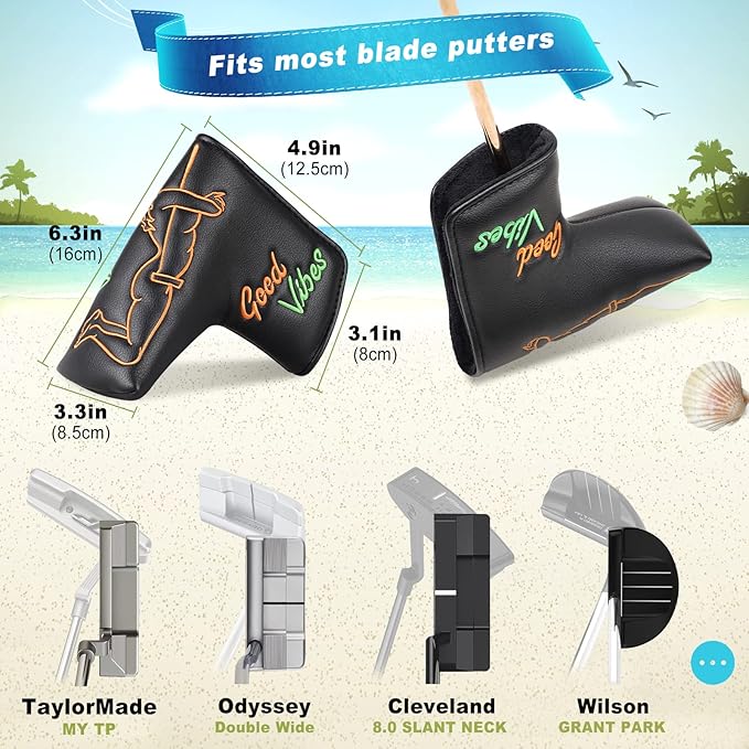 Craftsman Golf Blade Putter Headcover Cover Magnet Magnetic Closure Funny Animal Different Design for Your Choice