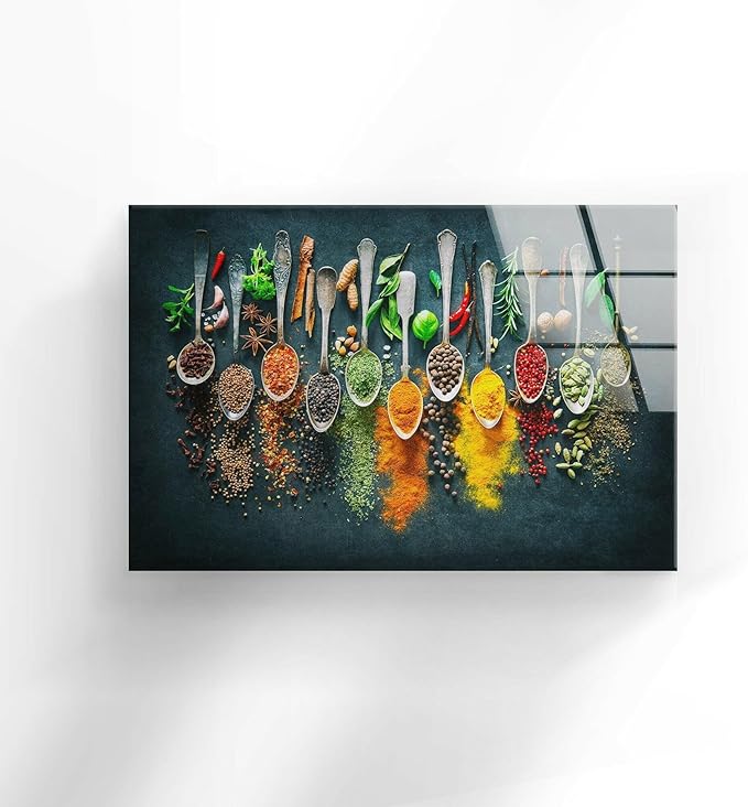 My Photostation.com 43Wx27H'' Spoon Spices Glass Wall ArtTempered Glass - Image 3