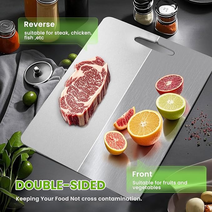 2 Pack Titanium Cutting Boards 100% Pure Titanium - Image 3