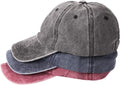 MEINICY 3 Packs Washed-Cotton Plain Baseball Cap, Vintage Adjustable Dad Hats Gift for Men/Women,Unstructured