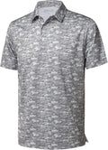 Golf Shirts for Men - Moisture Wicking Short Sleeve Performance Sport Casual Striped Collared Mens Polo Shirt