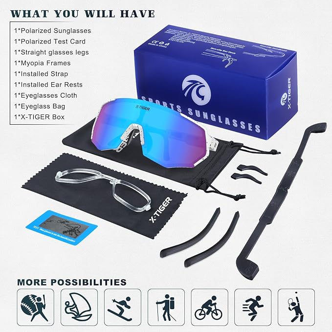 X-TIGER Polarized Youth Baseball Sunglasses UV400 Kids Sunglasses Boys Girls 8-12 Youth for Softball Cycling Sports Glasses