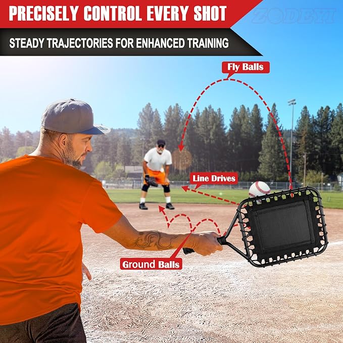 Baseball Racket for Fly Balls, Grounders, and Line Drives - Softball/Baseball Fungo Bat for Coaches and Parents to Help with Auxiliary Training - Attach a Racket Bag and Winding Tape