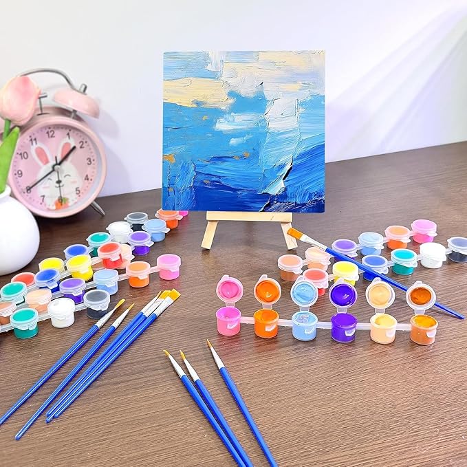XINDUHUI 30 Pack Mini Acrylic Paint Set, 12 Colors Acrylic Paints Strips - Image 7