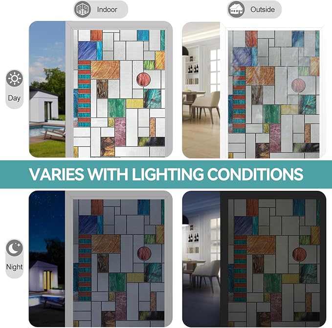 3D Stained Glass Window Film, Decorative Window Privacy Film - Image 5