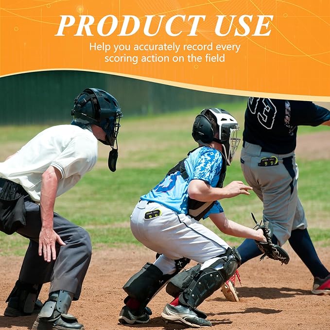 Deekin 4 Wheel Baseball Umpire Clicker Black Indicator Gear Practical Baseball Counter Clicker for Scorekeeper Recording Outs Innings Balls Softball Referee Equipment