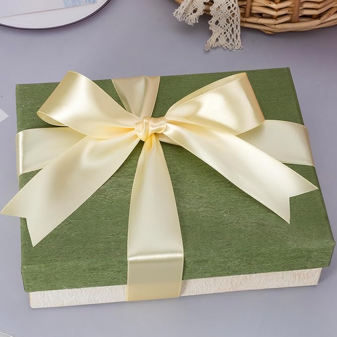 1 1/2 Inch Cream Yellow Solid Satin Ribbon, 50 Yards Craft Fabric Ribbon - Image 2