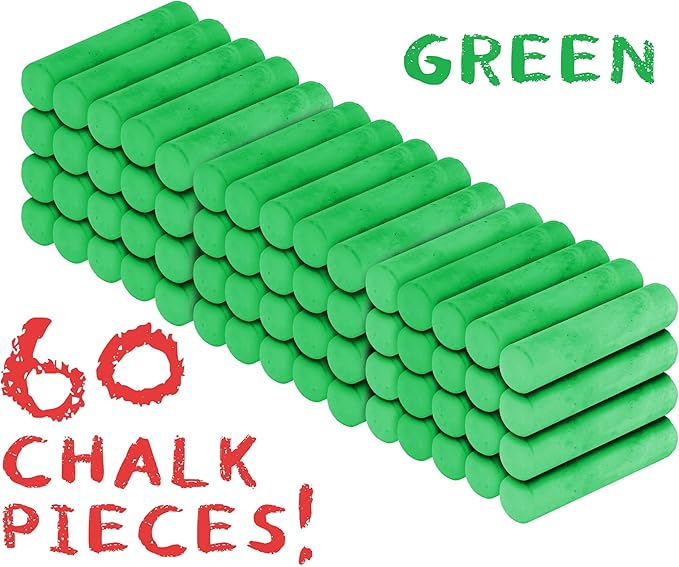 Kid Made Modern 60 Count Pack of Sidewalk Chalk – Green - Image 2