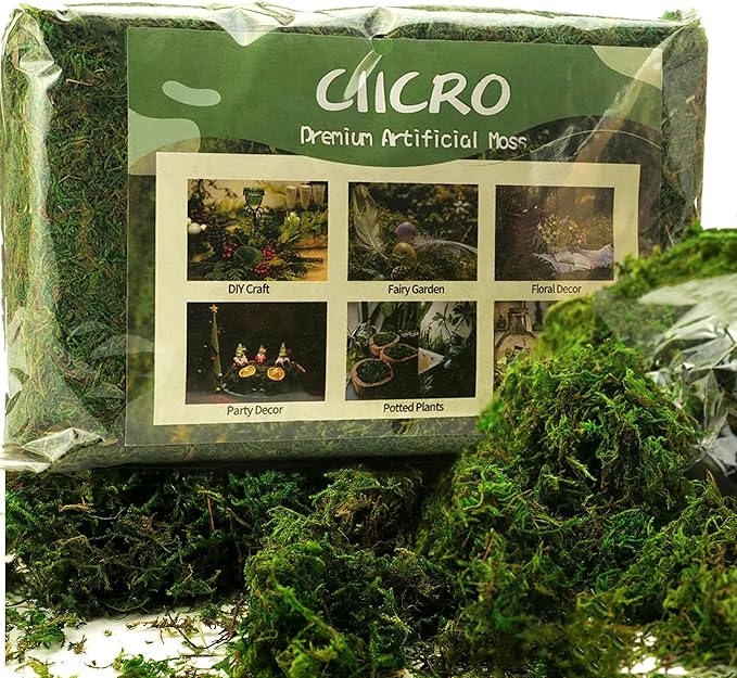 Moss for Plants Indoor, 16OZ Fresh Green Artificial Moss for DIY Crafts - Image 2
