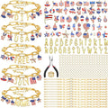 Kigeli 394 Pcs Sports Bracelets for Women DIY Game Bracelets kit Softball Baseball Football Jewelry Crafts Adjustable Gold Letter Charms Keychain for Team Sport Lovers Gifts