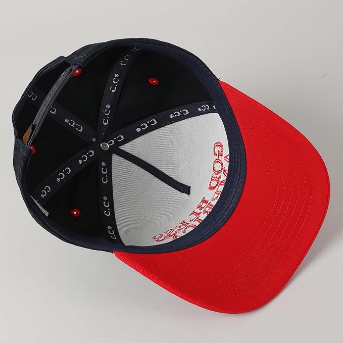 MIRMARU Two-Tone Vintage Canvas Trucker Hats for Men & Women, Adjustable Size Baseball Caps with Trendy Embroidered Design