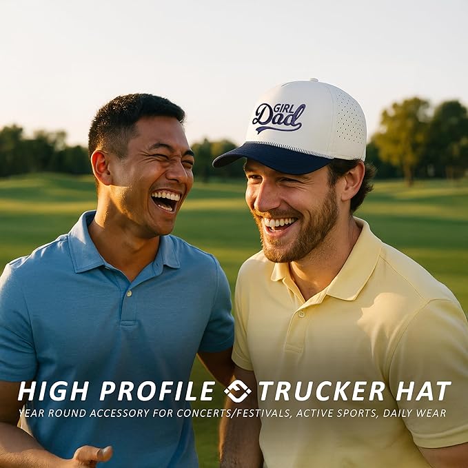Funky Junque Performance Waterproof Golf Rope Hat – Cool Breathable Workout 5 Panel Snapback Cap for Men