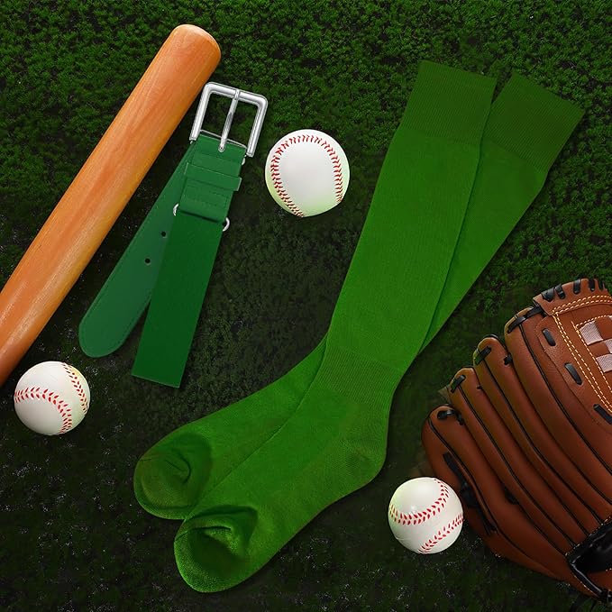 XZQTIVE Baseball Softball Socks and Baseball Softball Belt Combo Set Knee-High Soccer Socks for Kids Youth Adult