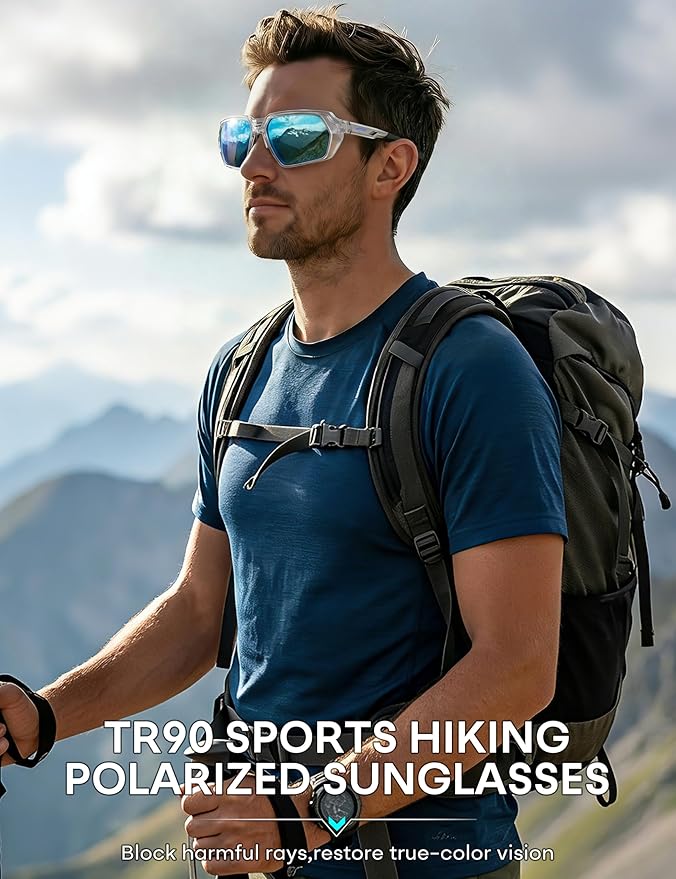 ATTCL Sports Polarized Sunglasses for Men: Womens UV400 Protection, Lightweight Wrap Around TR90 Frame for Fishing Golf