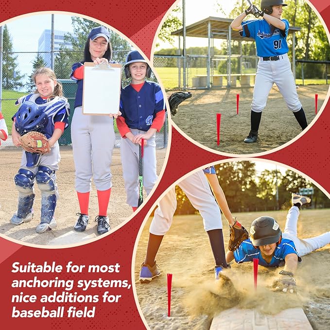 Shappy 12 Pieces Baseball Base Plugs with Tassel Heavy Duty Anchor Plugs for Baseball Field and Softball Accessories