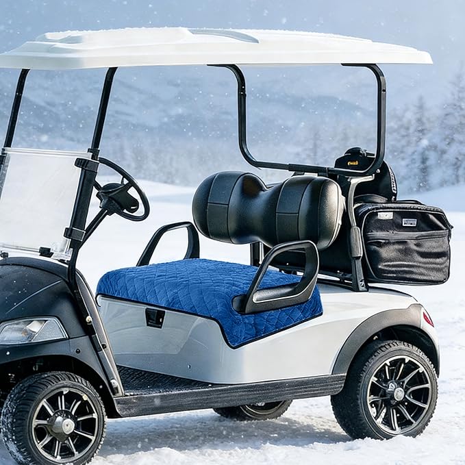 Golf Cart Seat Covers,Golf Cart Seat Towel Blanket,Soft Plush Golf Cart Seat Cover Fits for EZGO, Club Car, Yamaha and More,Golf Cart Accessories,Golf Gifts for Men（Blue）