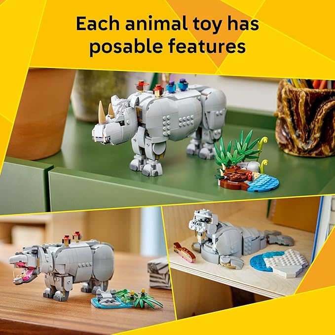 LEGO Creator 3 in 1 Wild Animals: Majestic Rhino - Image 4