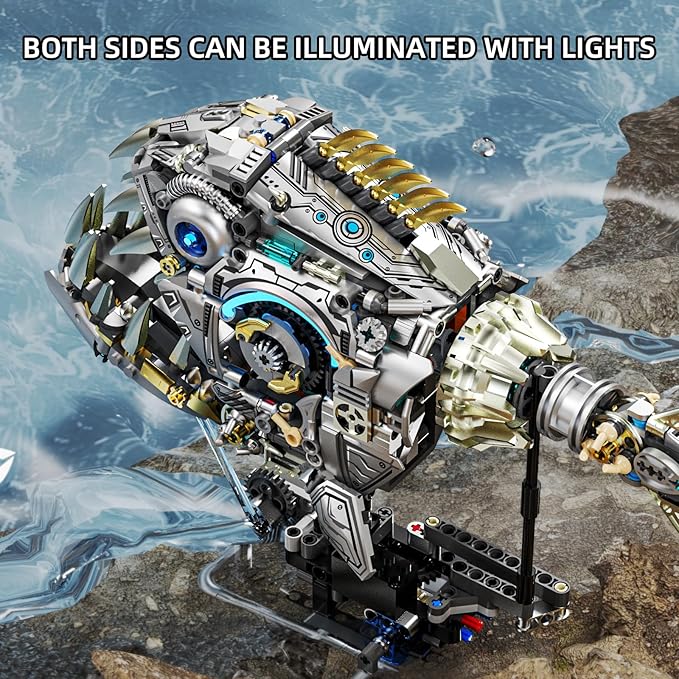 Mechanical Piranha Building Sets, Ocean Animal Collection Toy, Adults Home or - Image 6