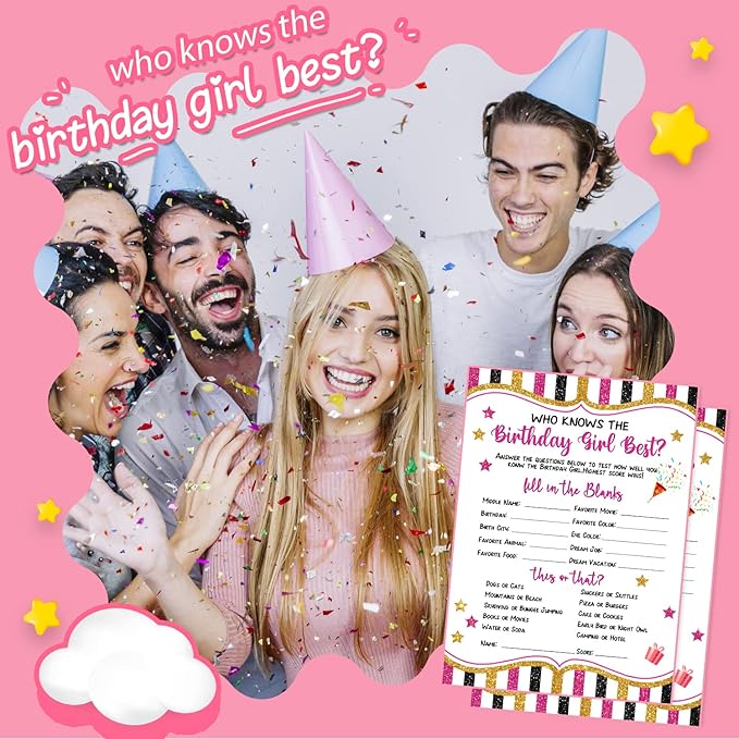 20 Pieces Who Knows The Birthday Girl Best Game Cards - Image 5
