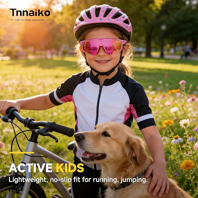 Kids Polarized Sunglasses for Boys & Girls, Youth Baseball Softball Cycling Sports Sunglasses UV Protection Ages 3-12