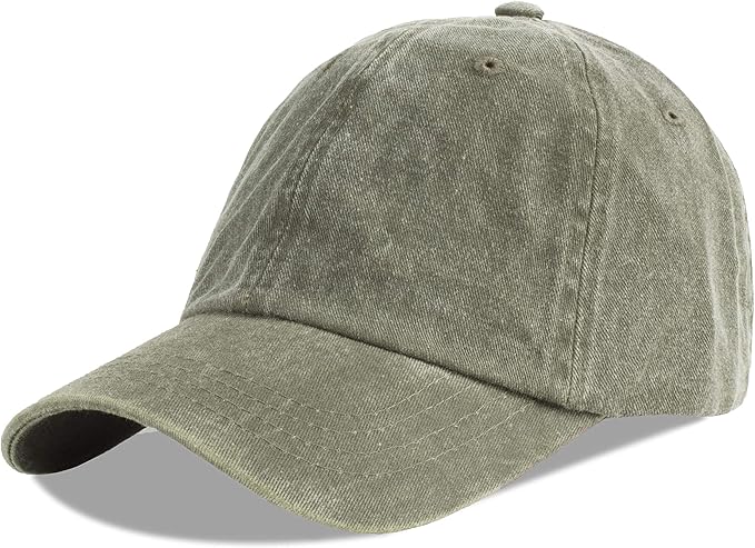 LANGZHEN Unisex Baseball Cap 100% Cotton Fits Men Women Washed Denim Adjustable Dad Hat