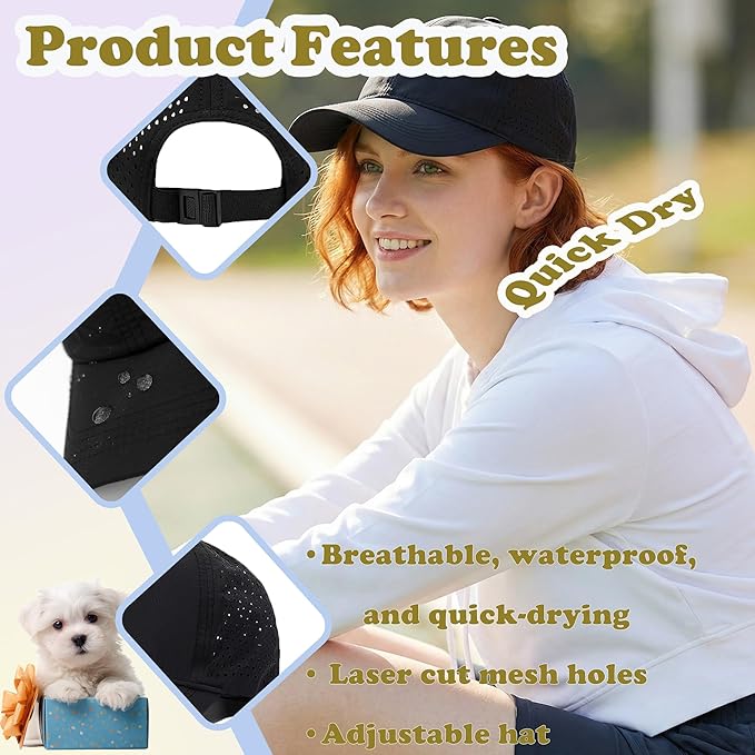 Men Adjustable Quick Dry Baseball Cap Laser Cut Mesh Ball Curved Brim Snapback Hat