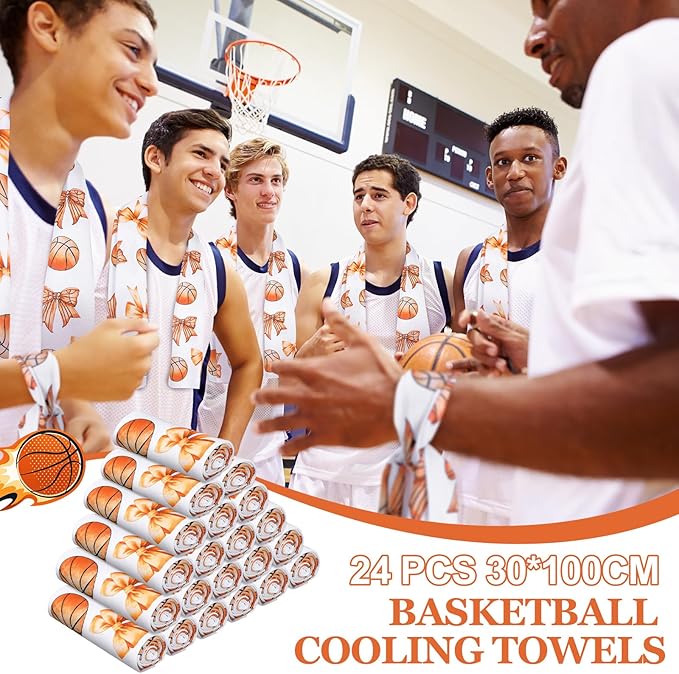 Moukeren 24 pcs Cooling Towels 40"x12" Bulk Sports Ice Towel for Neck and Face Quick Dry Breathable Microfiber Chilly Party Favors Supplies for Coach Gift and Sport Party Favors