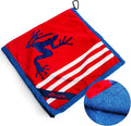 Frogger Amphibian 2-in-1 Patriotic Golf Towel with Wet and Dry Technology, Red/White/Blue, Premium Golf Bag Accessory with Carabiner Clip, Ultra Absorbent, for Golf Dads