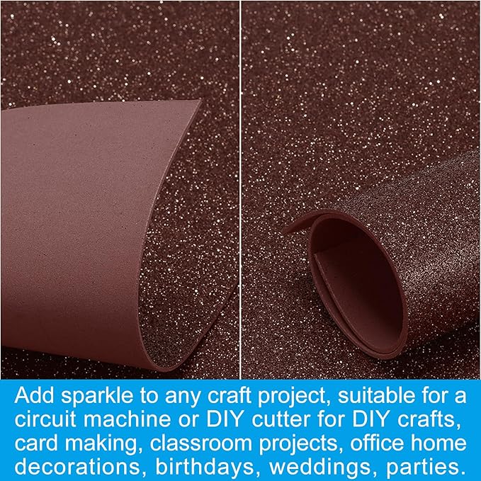 PATIKIL 2mm Thick Non Adhesive Glitter Foam Sheet 16x24inch Coffee, EVA Shiny - Image 5