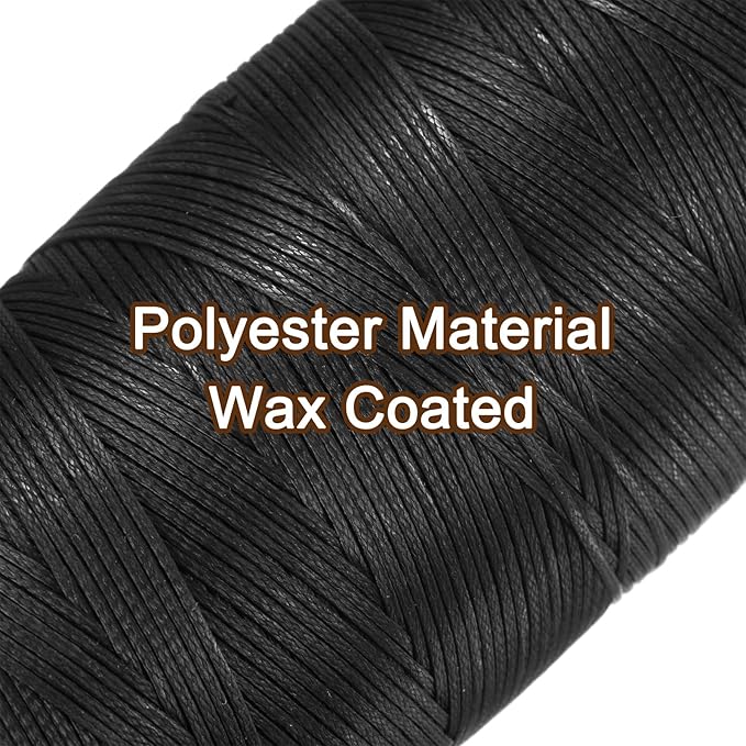 Uxcell 150D 0.8mm Flat Waxed Thread, 284 Yards Polyester, Leather Sewing Waxed - Image 4