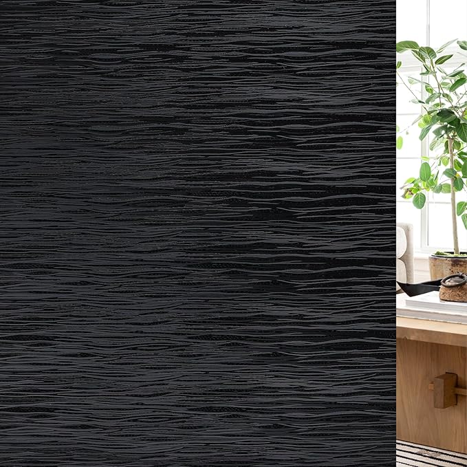 Haton Blackout Window Film, Static Cling Frosted Privacy by HatonHomeDecor