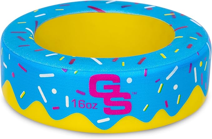 GoSports Baseball and Softball Bat Donut - 16 oz Baseball Drip Bat Weight for Youth and Adult - Blue or Pink
