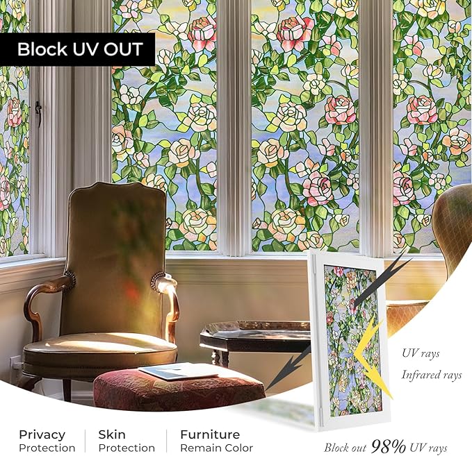 3D Stained Glass Window Film, Decorative Window Privacy Film - Image 5