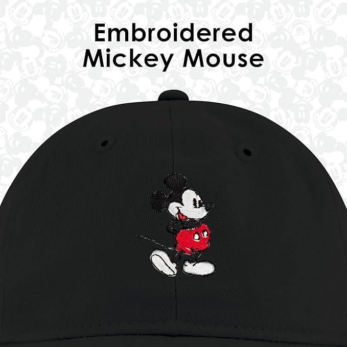 Disney Mickey Mouse Embroidered Cotton Adjustable Dad Hat with Curved Brim